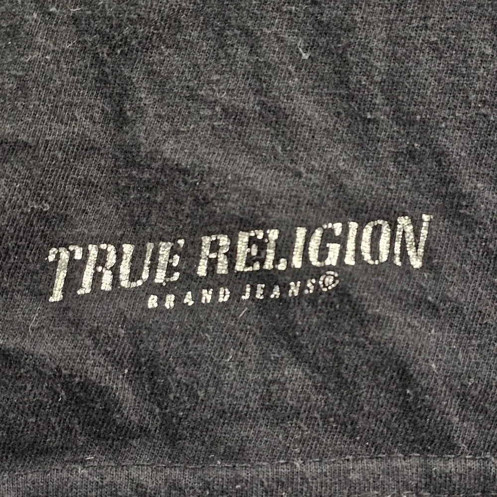 True Religion Brand Jeans Black Short Sleeve Cotton T-Shirt Men's L